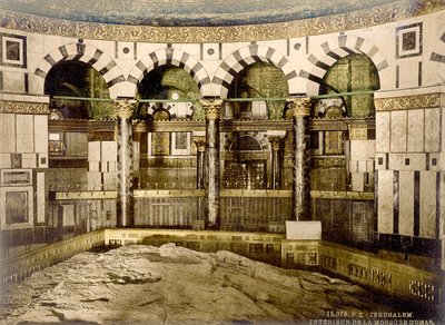 Temple Mount - Esplanade of the Dome of the Rock, Jerusalem, c.1880-1900 by Swiss Photographer